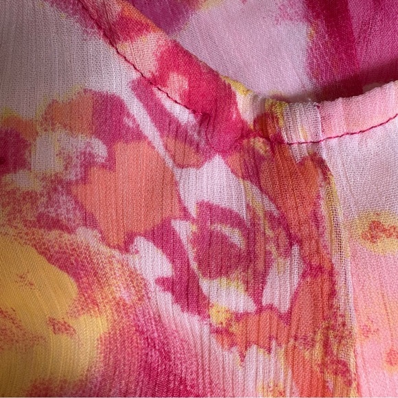 Blueberi Boulevard Pink Yellow Flowy Dress Floral Sleeveless Toddler Girl 4T - Picture 10 of 10